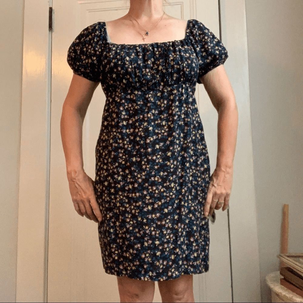 Nwot Wild Fable black floral high waisted dress